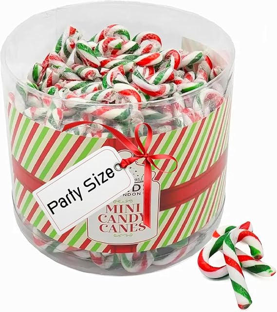 Mini Peppermint Candy Canes x250 | Christmas | Hard Candy | Red & White