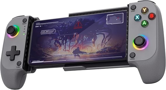 GXTrust Mylox Bluetooth Mobile Gaming Controller Handheld, Grey | for iPhone / Android / PS5 / Xbox, 12h Playtime, Dual Feedback Vibration, RGB Lighting, Phone Controller Wireless Gamepad