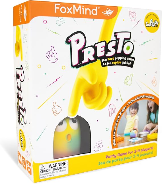 FoxMind Games: Go Pop! Presto, Fidget Toy Popping Game, Family Fun Game, Includes 4 Exclusive Editions, 2 to 4 Players, For Ages 6 and up