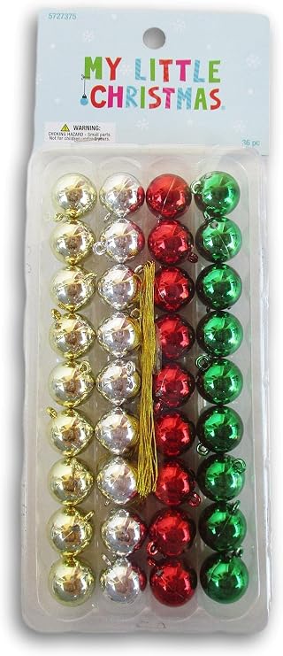 Multi-Color Mini Ball Ornaments - 36 Count