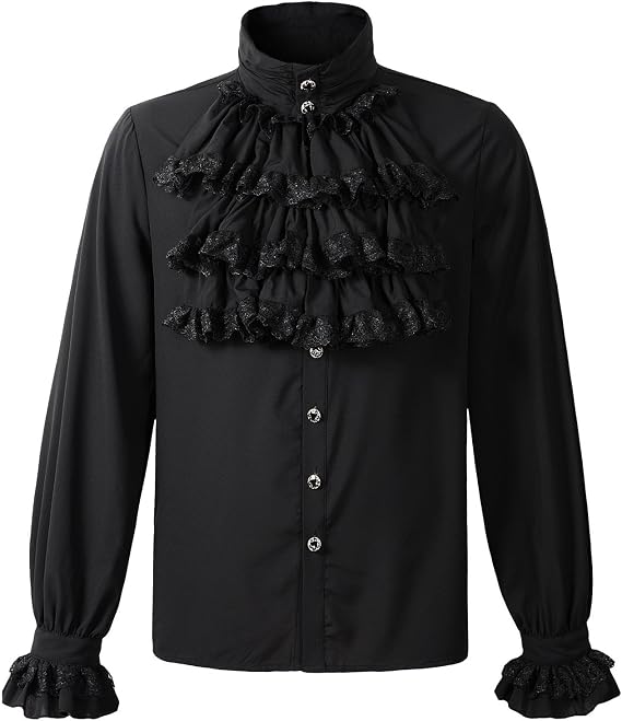 Mens Gothic Shirt Top Steampunk Victorian Regency Aristocrat