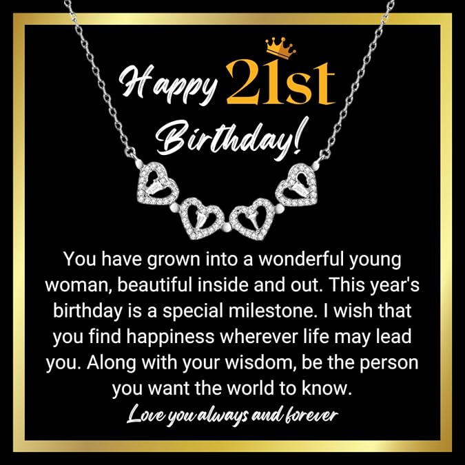 21st Birthday Gifts for Women - 21st Birthday Gifts for Her Necklace Gift Ideas Jewelry for Daughter Granddaughter Sister Niece Friends Presents 21 year old birthday gifts for her