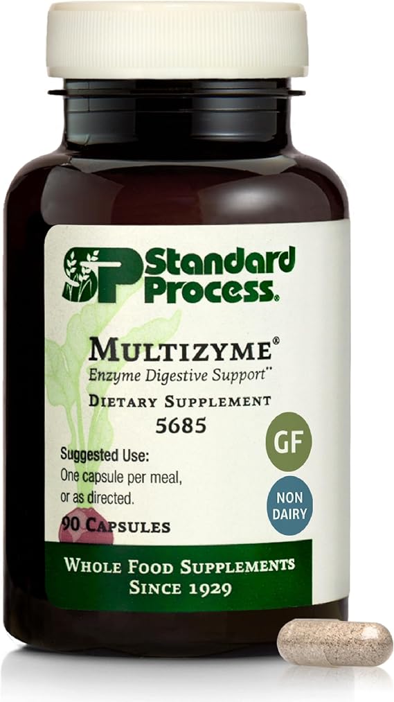 Standard Process Multizyme, Pancreatic Enzyme Digestive Aid, 90 Capsules