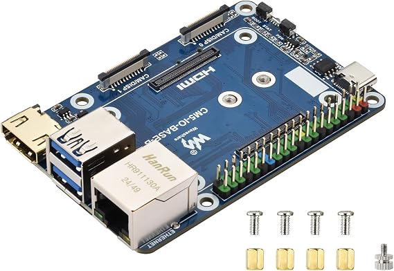 waveshare Mini Base Board (B) Compatible with Raspberry Pi Compute Module 5,Suitable for Evaluating The Raspberry Pi CM5 Or Being Integrated Into End Products