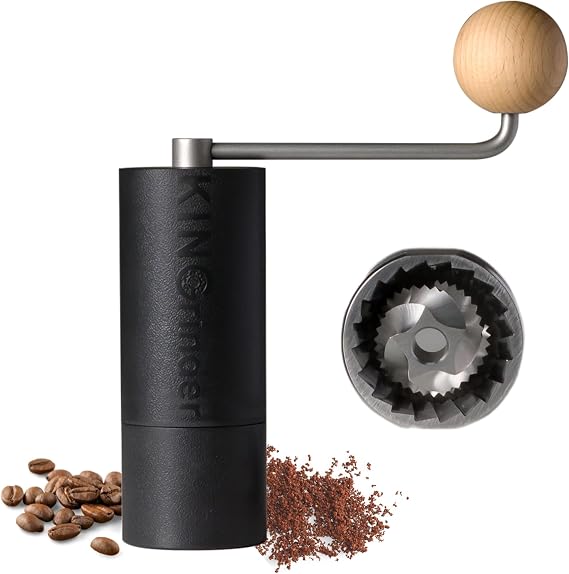 KINGrinder P0 Lightweight Manual Coffee Grinder, ABS Body, Stainless Burr