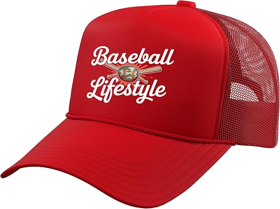 Baseball Lifestyle Player Coach Fan Life Trucker Hat with Adjustable Mesh Back