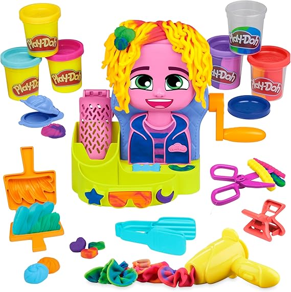 Play-Doh Colorful Hair Salon Play Dough Set, 6 Boxes, Toys For Girls And Boys 3 Years And Over