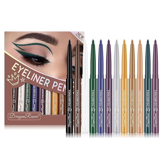 Multiplayer Liquid-Glide Eye Pencil, Pencil Waterproof Eyeliner, Blendable, Smudge Resistant, High Pigment Shades for Long-Lasting Wear, No Smudging, Fading, Smooth And Easy to Color for Daily Makeup