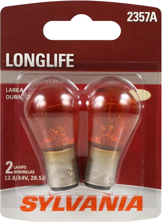 SYLVANIA - 2357A Amber Long Life Miniature Bulb, (Contains 2 Bulbs)