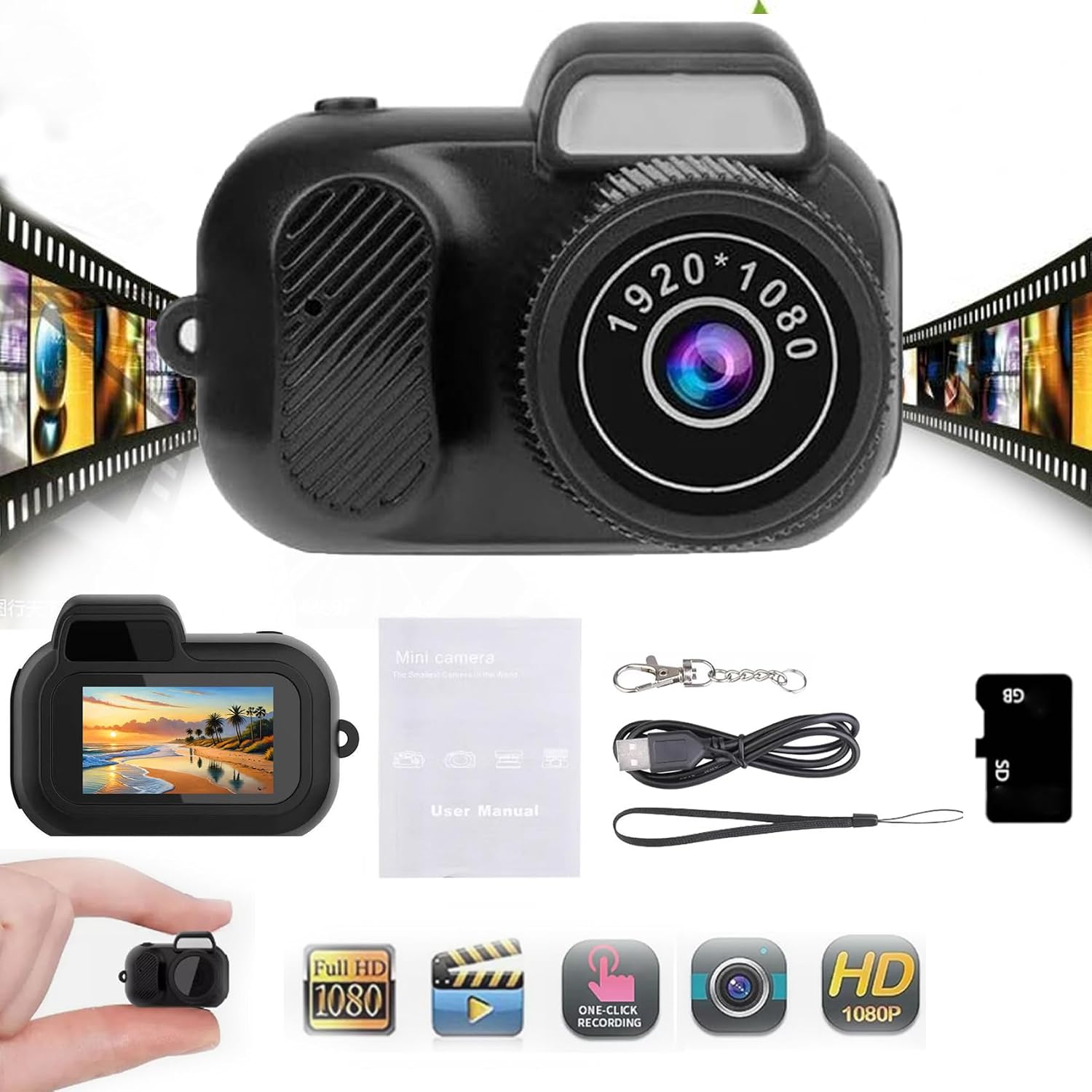 Keychain Camera, 2024 Newly Upgraded Mini Camera Keychain That Works, Real Mini Keychain Camera 1080p HD Keychain Video Camera, The Worlds Smallest Portable Camera Capture Life Anywhere 128GB