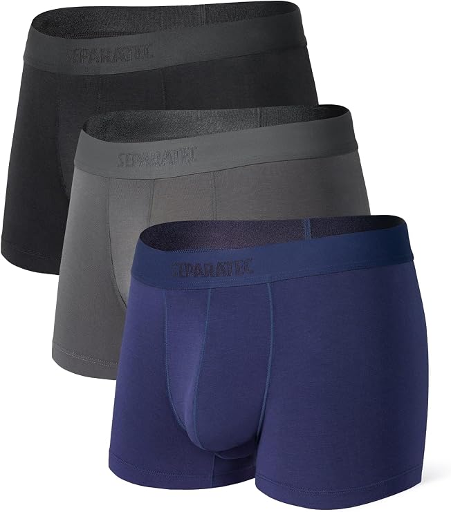Separatec Mens Trunks Underwear with Dual Pouch Mens Underwear, Soft Breathable Rayon Made from Bamboo Trunks for Men