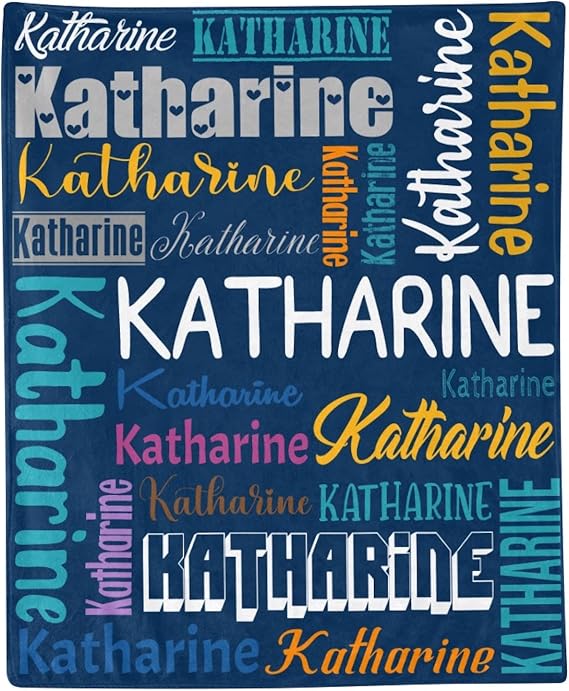 Personalized Blanket for Kids Adults Personalized Name Blanket Custom Blanket with Name Personalized Gifts for Christmas Birthday Valentines Day Mothers Fathers Day (Dark Blue&Colorful, 50"x60")