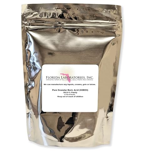 Florida Laboratories Boric Acid Pure Fine Granular Powder 2 Lb.Create Your own Solution. 100 Household Uses