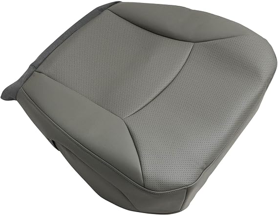 NLQR Driver Side Bottom Replacement Seat Cover Fit for Ford Econoline Van E150 E250 E350 E450 E550 2002-2008 - Custom Fit Perforated Medium Flint Gray Microfiber Leather #E- Fits Heated & AC Seats