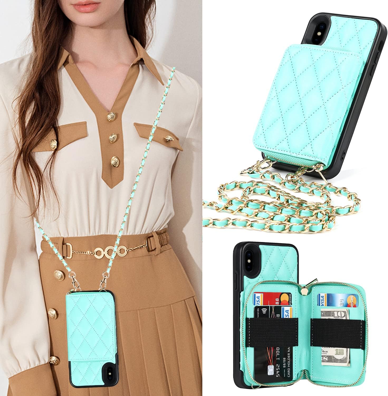 iPhone XS Max Compatible Smartphone Case, Shoulder Strap, Crossbody Shoulder Strap, Wrist Case, Rope, 2-in-1 Design iPhone XS Max Notebook Type Case, iPhone XS Max Case, Folio iPhone XS Max PU Cover