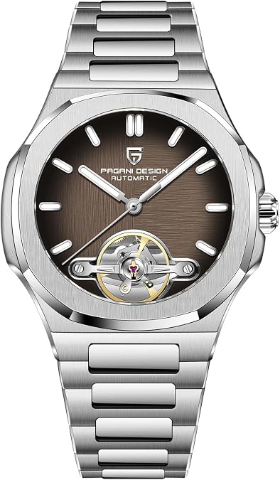 Pagani Design Men's Watches YS025 42mm Automatic Stainless Steel Mechanical Wrist Watch for Men, 100M Waterproof,Sapphire Dial Glass,Screw-in Crown