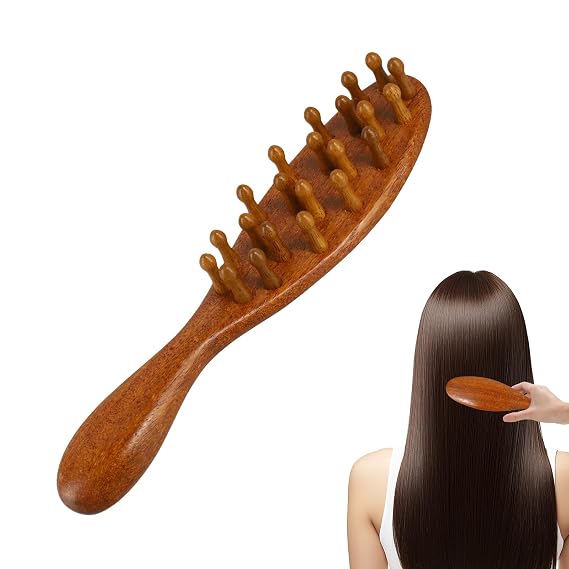 Loc Brush for Dreads, Comfortable Massage Comb, Scraping Massage Tools Wide Tooth Comb, Elegant Wood, Comfortable to Hold, Suitable for Scalp Care and Hair Styling