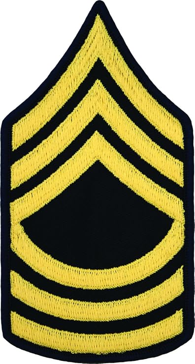 Master Sergeant E-8 Army Chevrons - Gold on Blue