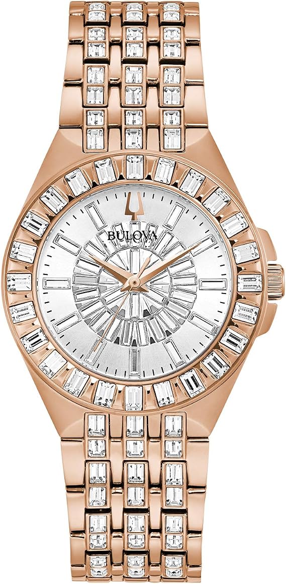 Bulova Ladies Quartz Phantom Rose Gold-Tone Stainless Steel Bracelet
