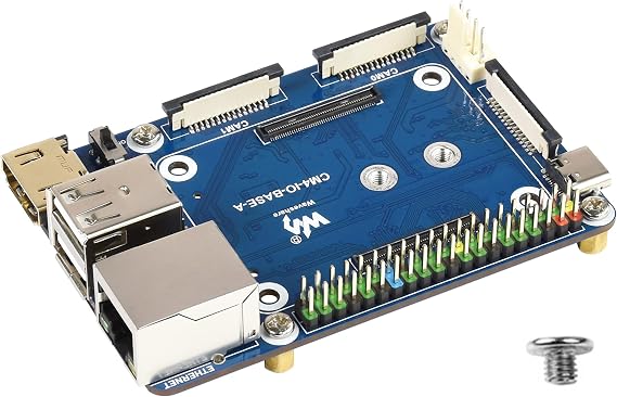 for Raspberry Pi Compute Module 4,Mini Base Board (A) with Standard CM4 Socket and Raspberry Pi 40PIN GPIO Header Onboard Multiple Connectors CSI/DSI/FAN/HDMI/USB/RJ45, etc.