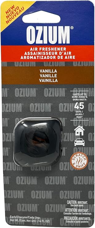 Ozium Membrane Car Vent Clip AC Air Fresheners Car Air Freshener and Car Odor Eliminator (Vanilla, 1 Pack)
