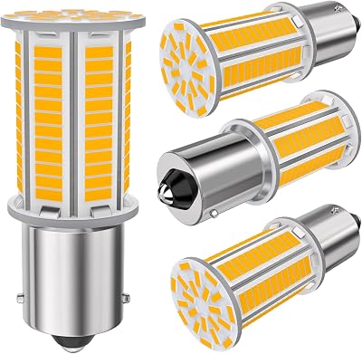TAIYALOO 1156 1141 1003 7506 BA15S Led Warm White RV Interior Light, Super Bright with Long lifespan LED Replacement for 12 Volt RV Camper Trailer Boat Trunk Interior Lights, Pack of 4