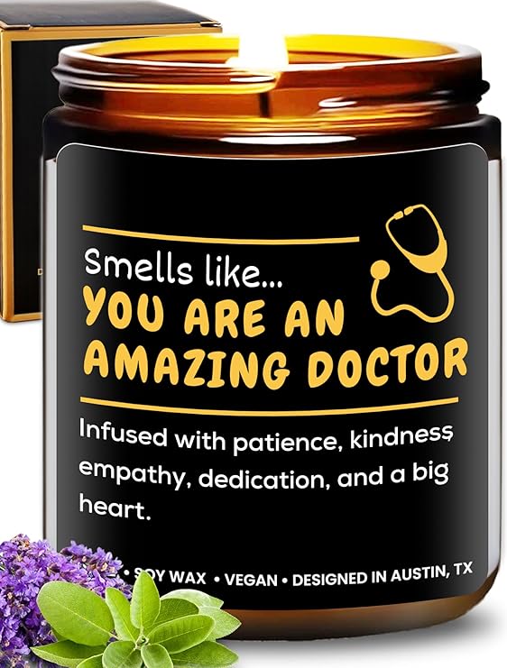 Doctor Candle, Unique Gifts for Doctors, Ideal Doctor Gifts for Men and Women, Thoughtful Graduation Presents for Medical Students, Best Medical School Gift for Her, Birthday, Christmas, Gift Ready