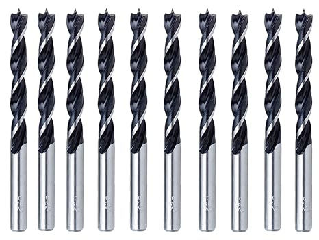 Max-Craft 5/32"-Inch 10Pcs Brad Point Wood Drill Bit Brad and Spur Point Wood Drills with Special Brad-Point tip Drilling for Hardwood or Softwood (5/32-10pcs)