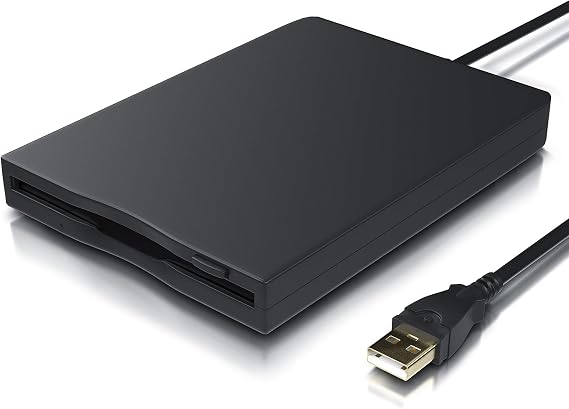 YEY USB 3.5-inch Floppy Disk Drive - External 1.44 MB FDD Reader for Desktop/Laptop PC, Plug and Play Supports Windows 11,10,8,7,XP (Black)