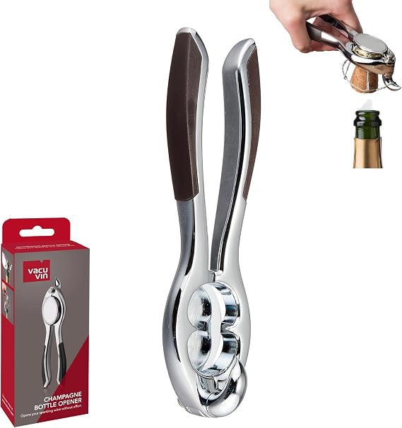 Vacu Vin Champagne Bottle Opener, Stainless Steel