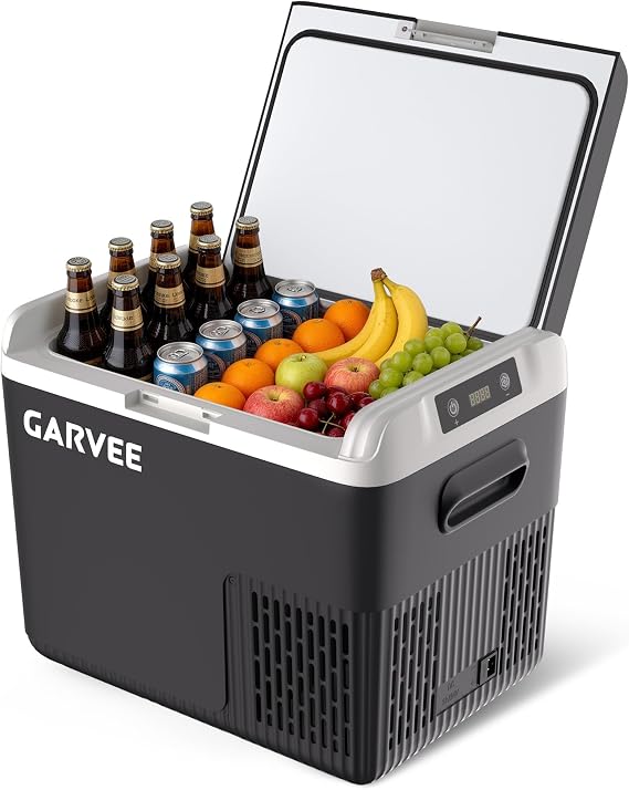 12 Volt Portable Car Refrigerator, 19QT(18L) Compressor Electric Cooler | 12V/24V DC & 100-240V AC,4F~68F Fast Cooling Mini Fridge for Car, Camping, Travel, RV, Home Use