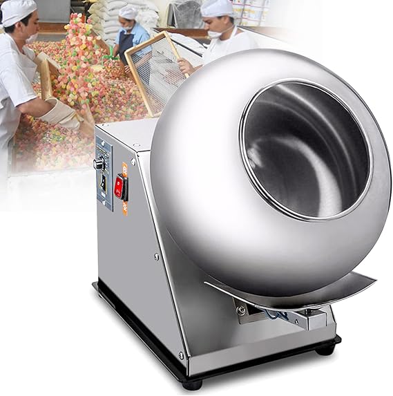Sugar Coating Machine,Automatic Tablet Coating Machine Chocolate Coating Machine Sugar Coating Pan Table Top Small Mini Chocolate Panning Machine (220V)
