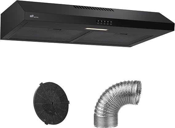 Upstreman 30 Inch Under Cabinet Range Hood, Black Vent Hood-HU30