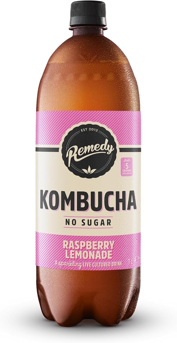 Remedy Raspberry Lemonade Sparkling Kombucha Drink, 1 x 1 Litre Bottle
