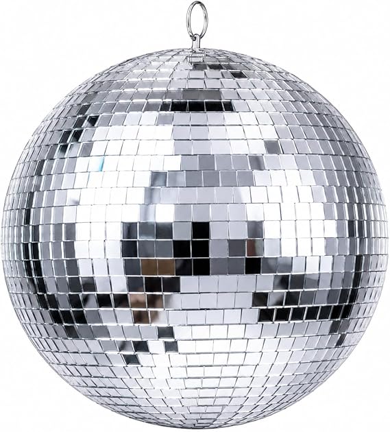 Alytimes Mirror Disco Ball - 8-Inch Cool and Fun Silver Hanging Party Disco Ball Big Party Decorations, Party Design