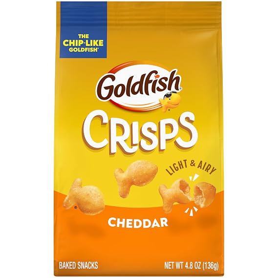 Goldfish Crisps Cheddar Baked Chip Crackers, 4.8 Oz Bag