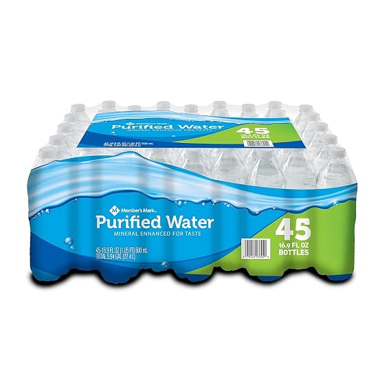 Member's Mark Purified Bottled Water (Pack of 40) 16.9 Fl Oz, 760.5 Fluid Ounce