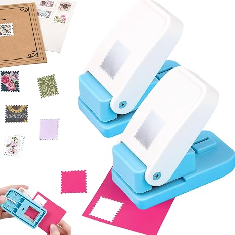 2 Pcs 1" x 0.9" Rectangle Embossing Edge Punch for Paper Scrapbooking