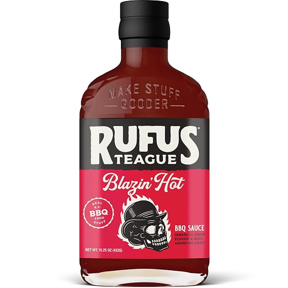 Rufus Teague Blazin' Hot BBQ Sauce, Non-GMO, Gluten-Free, 15.25 oz, 1-Pack
