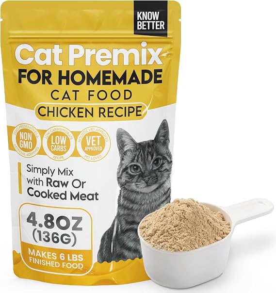 Know Better Chicken Recipe Premix for Raw & Cooked Homemade Cat Food(4.8Oz)