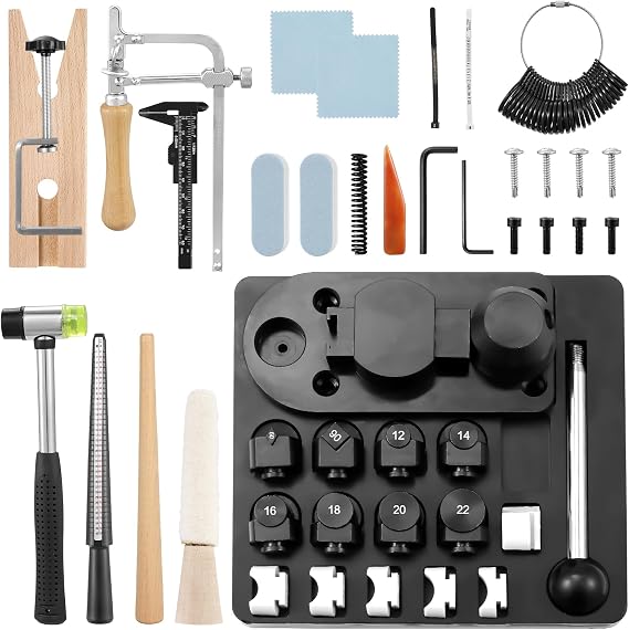 Ring Bending Tool Kit,Complete Spoon Ring Making Kit with Ring Bender Tool, ring Maker Machine for DIY Jewelry, for Beginners & Professionals, Ideal for Holidays like Christmas,Valentines Day