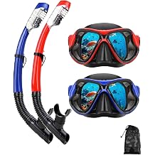 Snorkeling Gear for Adults Youth Kids, Dry-Top Snorkel Mask Set, Anti-Fog Scuba Diving Snorkle mask Set Adult, Panoramic Wide View Dive mask,Snorkeling Packages