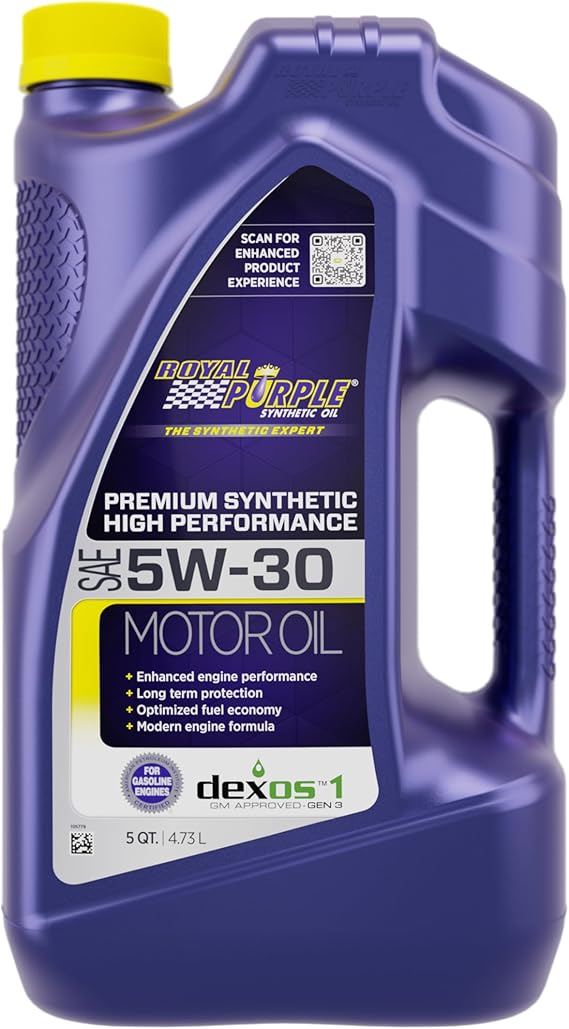 Royal Purple 51530 API-Licensed SAE 5W-30 High Performance Synthetic Motor Oil - 5 qt., Model:ROY51530
