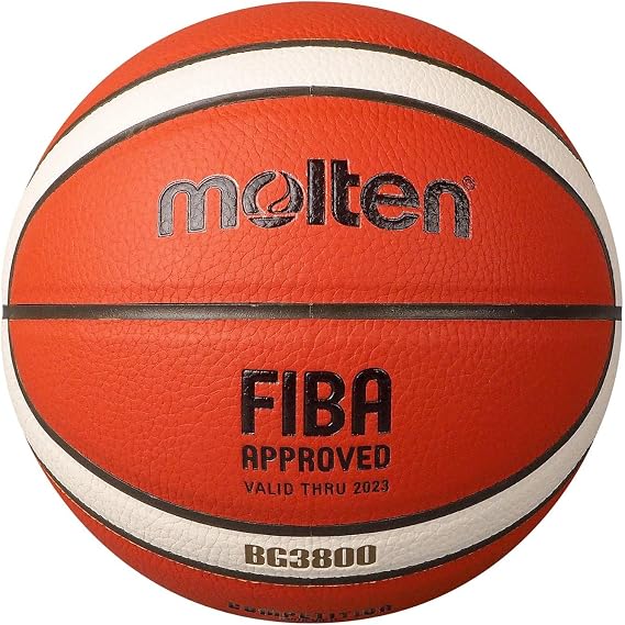 Molten BG3800 Basketball, FIBA-geprüft, Verbundleder, Indoor-Spiel, Orange/Elfenbein