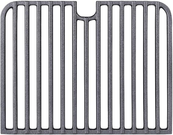 Cast Iron Go Grate (2), 5.8lbs, Rectangular, Heavy, Preseasoned, Non-Stick, Cooking-Grates, Fits Go Anywhere Charcoal and Gas Models