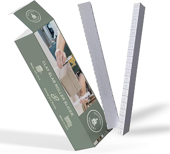 Clay Slab Roller for Ceramics & Slicer For Use With Wire Cutter (Not Included) - Create Clean, Consistent Clay Slabs for Your Ceramic Craftmanships (Plastic)