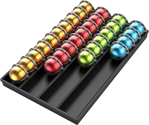 Coffee Pod Storage Holder Drawer Insert for Counter Compatible Nespresso Vertuo Vertuoline Capsules for Home, Office, Coffee Station(black)