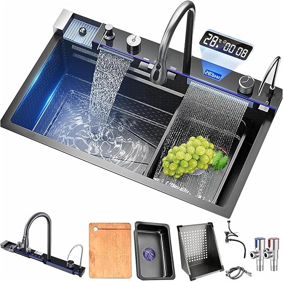 Sink Black with Multifunctional Tap