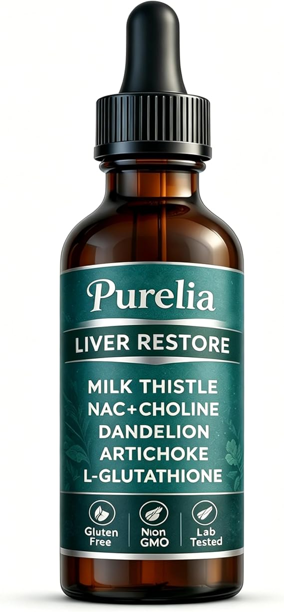 velura Purelia Liver Restore Drops with Milk Thistle, Dandelion| Non-GMO, Gluten Free