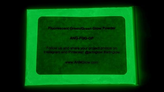 Glow in The Dark Pigment Powder - Neutral and Fluorescent Color for Art Painting, Fine Art, Nail Art Paint, and DIY Crafts - Long Lasting, 10+ Color Options - Fluorescent Green - (120 Grams/4 Ounces)